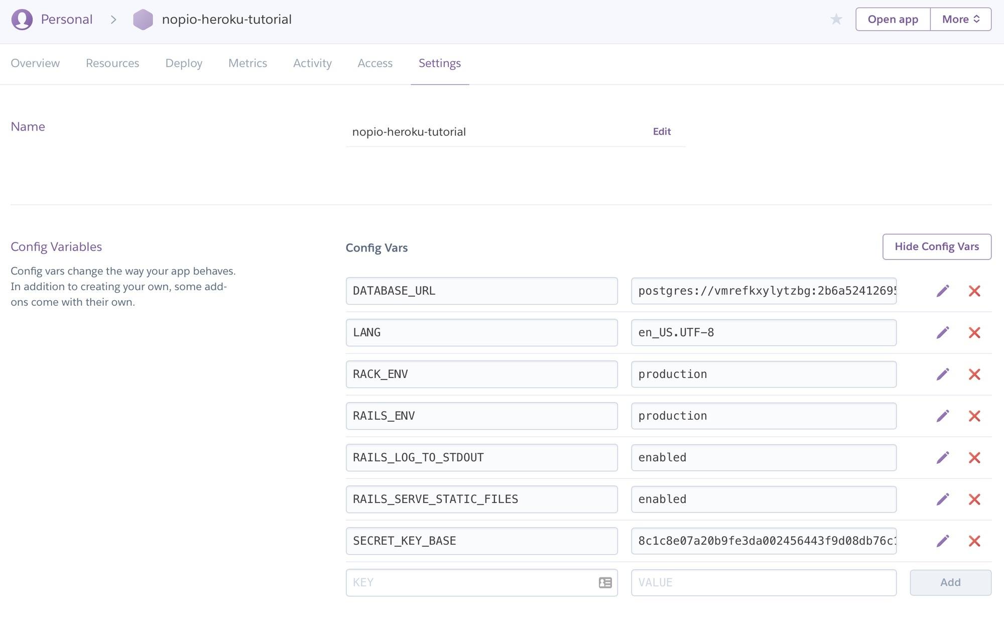 Heroku Setting