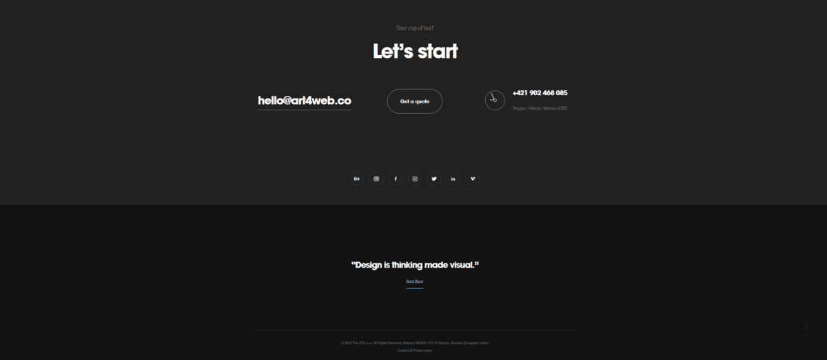 Art4web minimalistic footer example