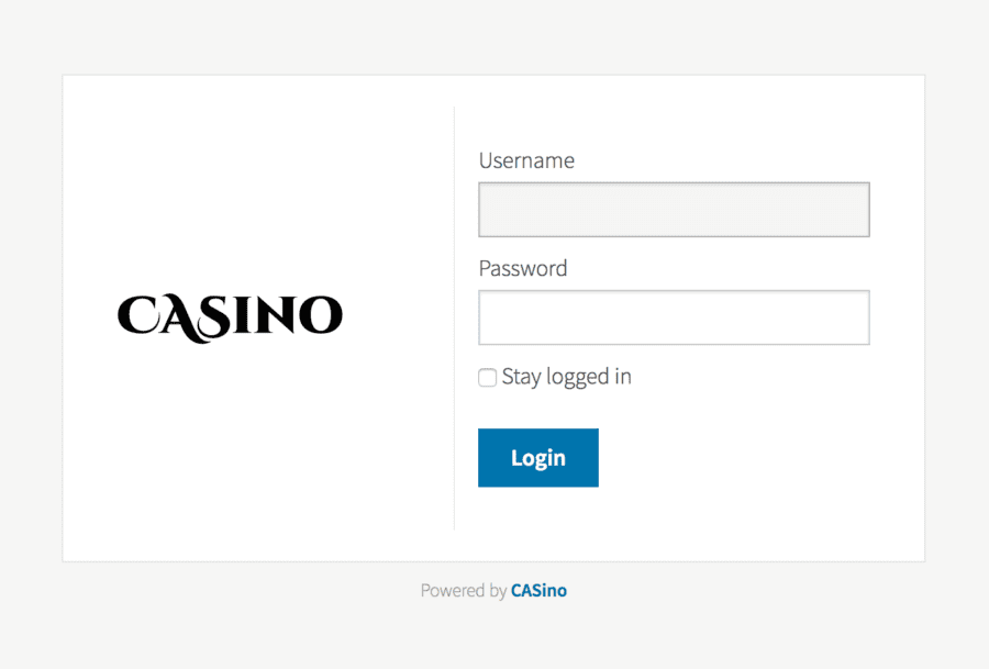 CASino login form