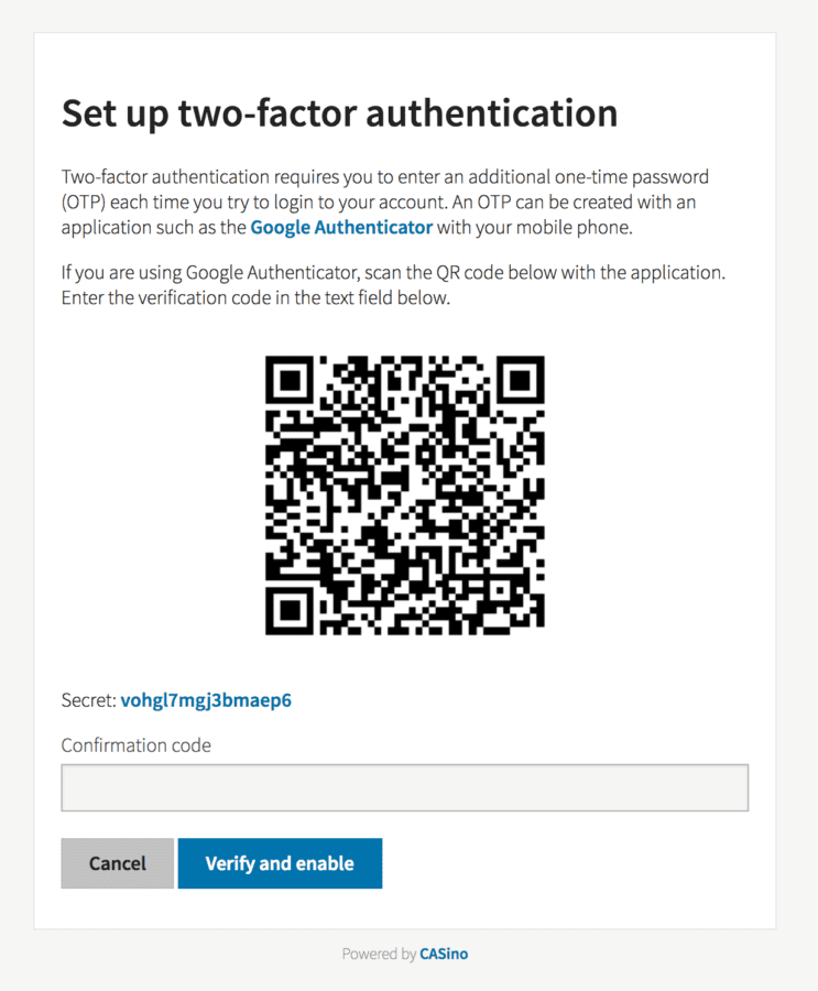 Two-factor authentication